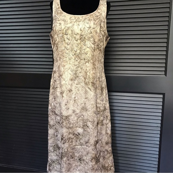 Carmen Marc Valvo Collection Gown, Gold Brocade with Beads, Size 10 - Picture 1 of 16